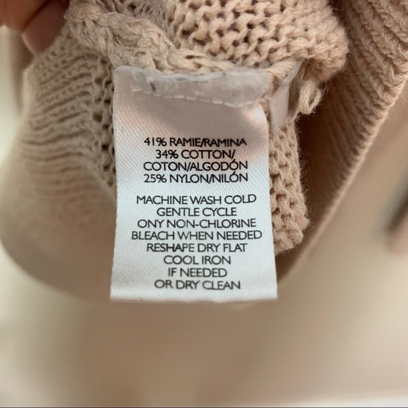 [LOFT] Blush Pink Lace Up V-neck Long Sleeve Pullover Sweater - Picture 5 of 7